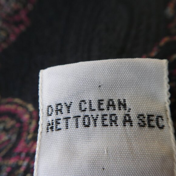 SiLK WooL Vintage Talbots Midi Skirt Dark Paisley Lined Side Zip A Line NO Slit - Picture 8 of 8